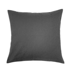 Bambury Melville Cotton Waffle European Pillowcase, Dark Grey