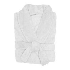 Bambury Microplush Bath Robe, Small / Medium, White