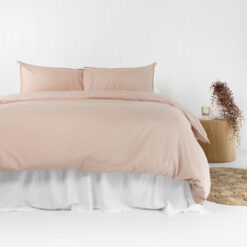 Bambury Temple Organic Cotton Quilt Cover Set, King, Rosewater