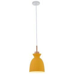Bara Metal Scandi Bell Pendant Light, Yellow