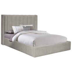 Belmont Fabric Platform Bed, Queen, Champagne