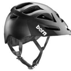 Bern Mens Morrison Cycling Bike Helmet w/ Hard Visor - Matte Black - S/M