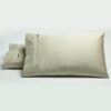 Bianca Pair of 500TC Cotton Sateen Standard Pillowcases Stone