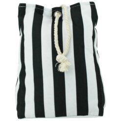 Bira Fabric Door Stopper, Black Stripe