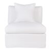 Birkshire Fabric Slip Cover Armless Sofa Chair, White
