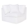 Birkshire Fabric Slip Cover Corner Sofa Chair, White