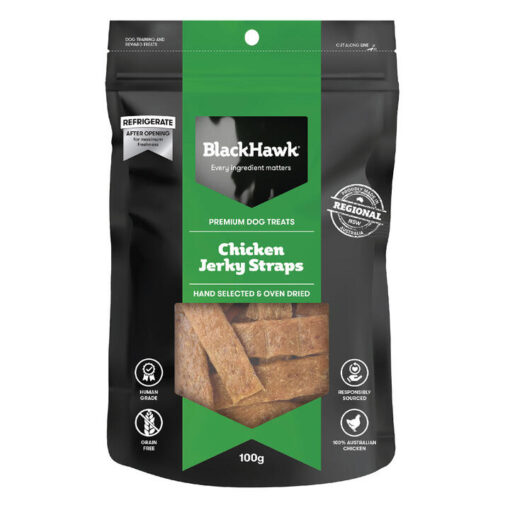 Black Hawk Chicken Jerky Straps Dog Treats 300 Gm
