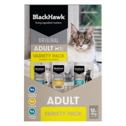 Black Hawk Original Adult 1+ Variety Pack Chunks In Gravy Wet Cat Food 85 Gms 12 Pack