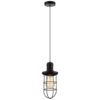 Blackband Iron Caged Pendant Light, Curved, Black