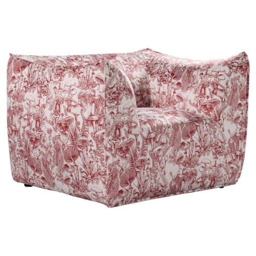 Blax Velvet Fabric Lounger, Red Mushroom Land