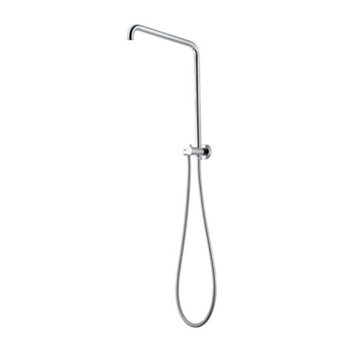 Blaze Round Chrome Top Water Inlet Shower Rail (300mm H)