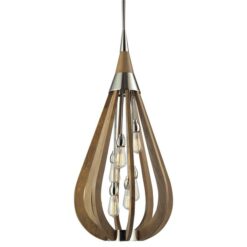 Bonito Wooden Frame Pendant Light, Large, Taupe