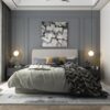 Bono upholstered bed with deluxe base discounted display model