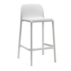 Bora Italian Made Commercial Grade Stackable Indoor / Outdoor Counter Stool, White