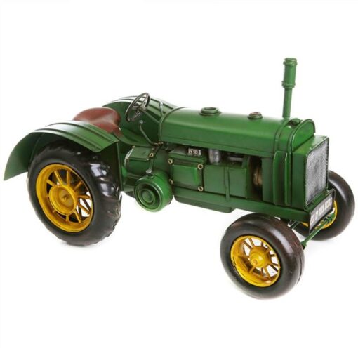 Boutica Handmade Tin Vehicle Model - Green Linfield Tractor