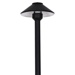 Boyle IP65 Aluminium Garden Spike Light, 12V, 3.5W, 2700K, Medium Shade / Short Post, Black