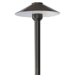 Boyle IP65 Brass Garden Spike Light, 12V, 3.5W, 2700K, Large Shade / Medium Post, Weathered Bronze