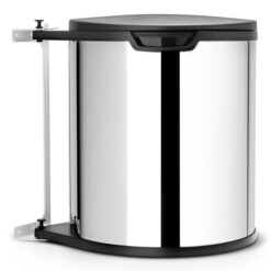 Brabantia Deluxe Built-in Waste Bin, 15 Litre, Brilliant Steel