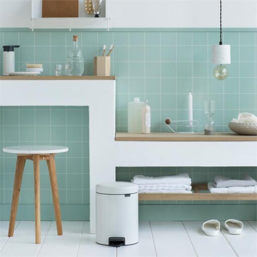 Brabantia NewIcon Pedal Waste Bin, 5 Litre, White