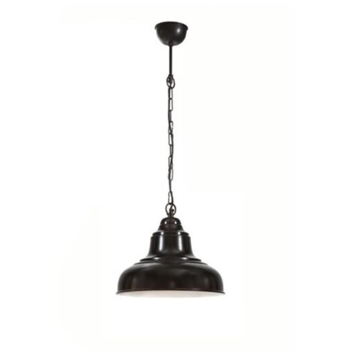 Brasserie Small Enamel Pendant Light - Black