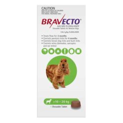 Bravecto For Medium Dogs 10-20kg (Green) 1 Chew