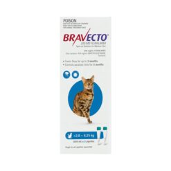 Bravecto Spot On For Cats For Medium Cats (2.8 - 6.25 Kg) Blue 2 Pipettes
