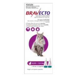 Bravecto Spot On For Large Cats (6.25 - 12.5 Kg) Purple 2 Pipettes