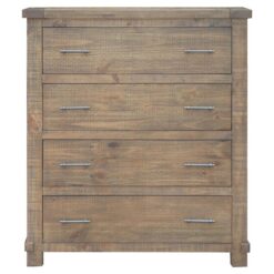 Bredwell New Zealand Pine Timber 4 Drawer Tallboy