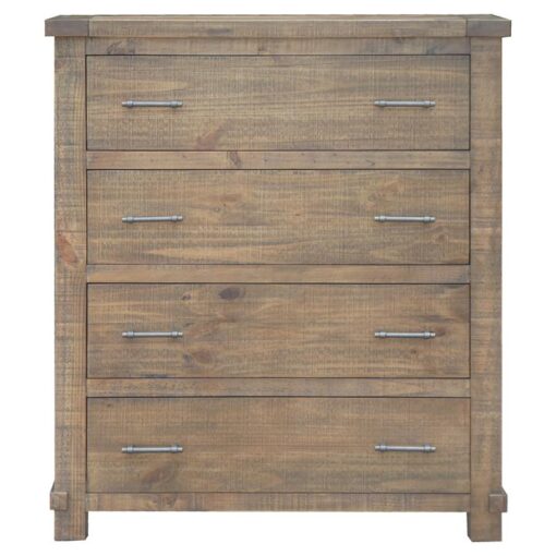 Bredwell New Zealand Pine Timber 4 Drawer Tallboy