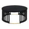 Brego Mango Wood Round Coffee Table, 80cm, Black