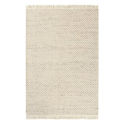 Brink & Campman Atelier Twill Handwoven Designer Wool Rug, 200x140cm, Beige