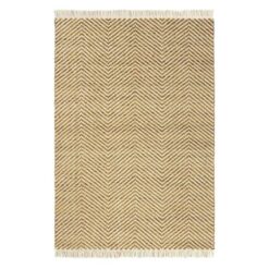 Brink & Campman Atelier Twill Handwoven Designer Wool Rug, 230x160cm, Tan