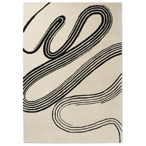 Brink & Campman Decor Flow Hand Tufted Designer Wool Rug, 200x140cm, Soft Sand