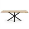 Bromley Oak Veneer & Epoxy Steel Dining Table, 220cm, Natural / Black