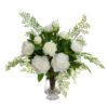 Bromore Artificial Peony & Maiden Fern Arrangement in Vase, 65cm