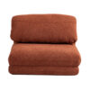 Bubble Fabric Fold Out Sofa Bed, Long Single, Rust