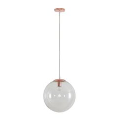 Bubble Glass Pendant Light, Large, Rose Gold / Clear