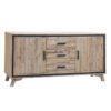 Buffet Sideboard in Silver Brush Colour with Solid Acacia & Veneer Wooden Frame Storage Cabinet with Drawers