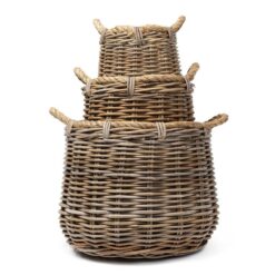 Cabo 3 Piece Cane Round Basket Set