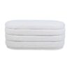 Caelis Chenille Fabric Oval Storage Ottoman Bench, White