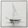 "Calm Sail" Framed Canvas Wall Art Painting, 52cm, White