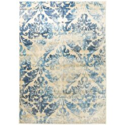 Calypso Gloria Stunning Egyptian Made Modern Rug, 230x160cm, Blue / Ivory