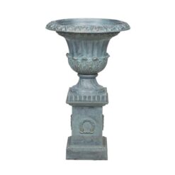Camellia Cast Iron Garden Urn & Pedestal Set