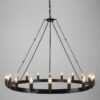 Camino 18 Light Iron Round Chandelier