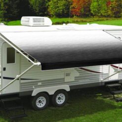 Carefree Fiesta 15ft (4.57m) Black Shale Fade Rollout Awning with Black Springs, FR156E00