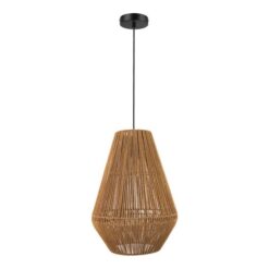 Carter Metal & Paper Rope Pendant Light, Large, Natural