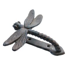 Cast Iron Dragonfly Door Knocker, Antique Rust
