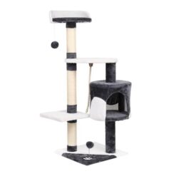 Cat Tree 112cm Tower Scratching Post Scratcher Wood Condo House Furniture