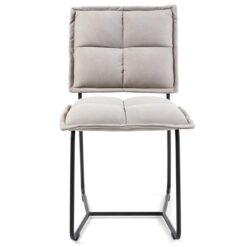 Cecil Vintage Cotton Fabric Dining Chair, Slate Grey
