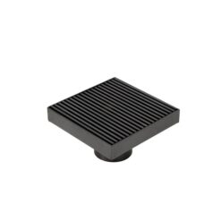 Centre Square Floor Waste - Wedge Wire / Heel Guard Style - Stainless Steel - Matte Black